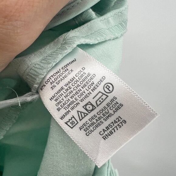 Ann Taylor Aqua Cropped Ankle Cotton Blend Pants Women's Size 4 - Picture 7 of 7